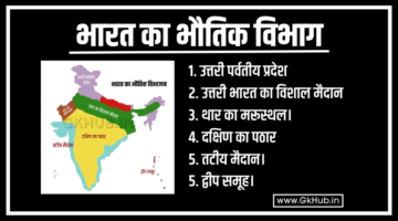 भारत के भौतिक प्रदेश – Bharat Ke Bhotik Pradesh