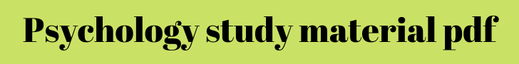 psychology study material pdf
