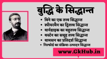 बुद्धि के सिद्धान्त – Buddhi ke Siddhant | THEORIES OF INTELLIGENCE