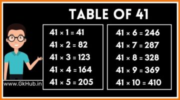 41 का पहाड़ा – 41 Ka Pahada || 41 Table in Hindi