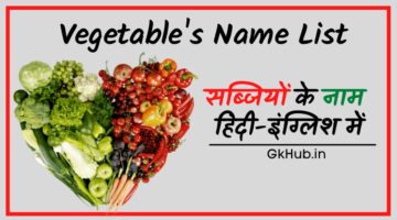 100 Vegetables Name In English and Hindi | सब्जियों के नाम इंग्लिश-हिंदी में