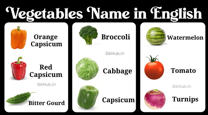 vegetables name in Hindi