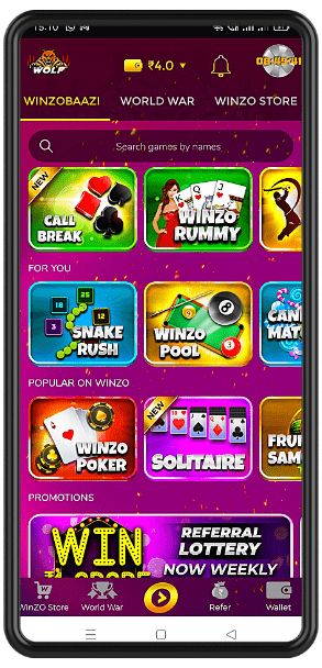 WinZO Gaming App per Games kaise khele