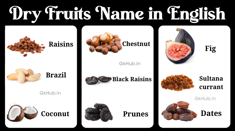dry fruits name in english