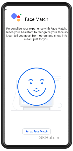 google assistant face match setting