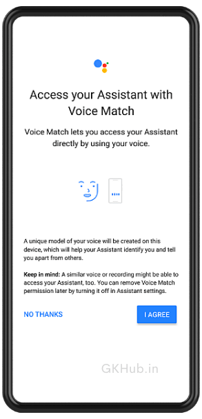 google assistant voice match setting