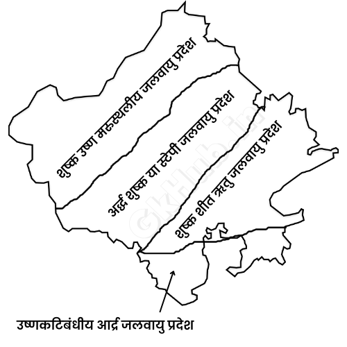 कोपेन के अनुसार राजस्थान की जलवायु का वर्गीकरण