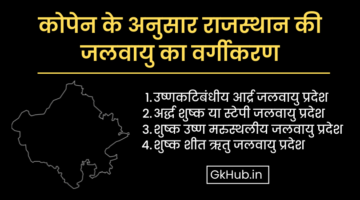 राजस्थान की जलवायु का वर्गीकरण – ब्लादिमीर कोपेन
