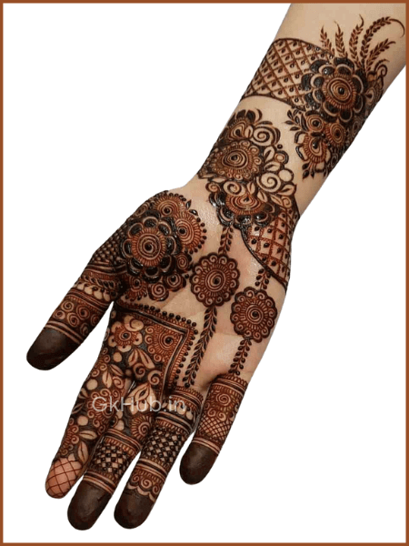 Modern royal front hand mehndi design
