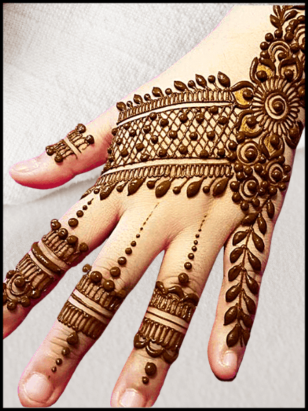 back full hand bridal mehndi design