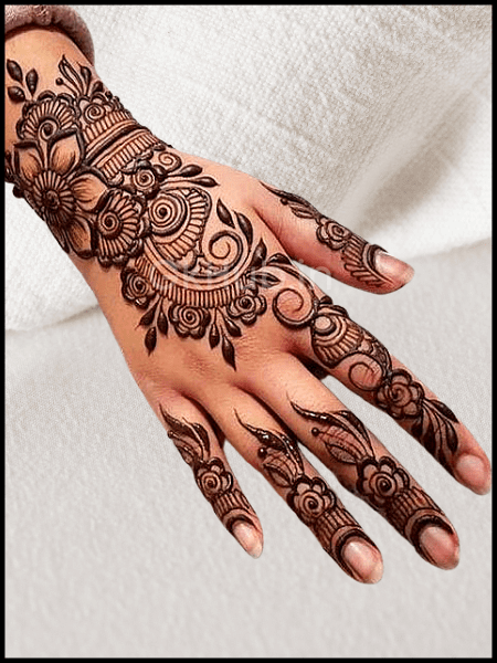 back hand mehndi design simple