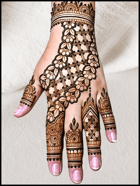 easy back hand mehndi design