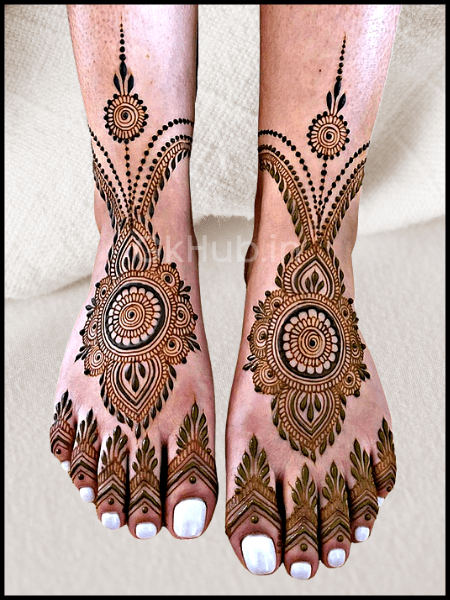 foot mehndi design simple and easy photo