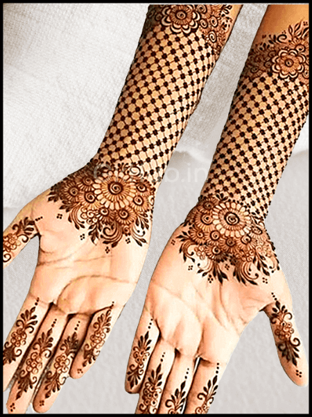 front full hand mehndi design