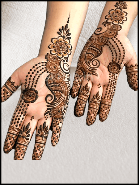 front full hand mehndi design