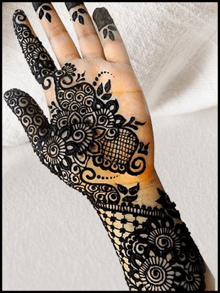 front hand simple mehndi design