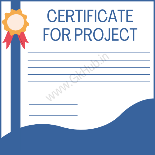 how to write certificate for project File