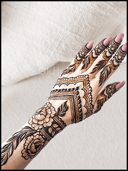 mehndi design back hand simple