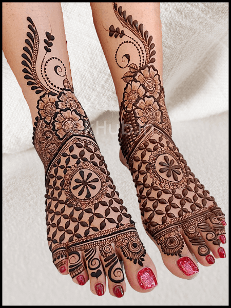 mehndi designs for foot and legs
