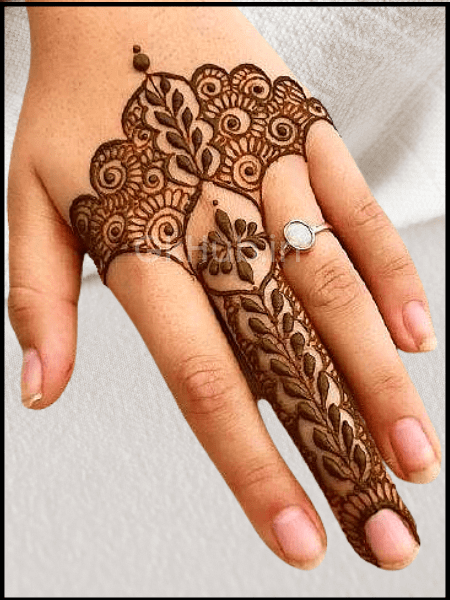 modern back hand mehndi design