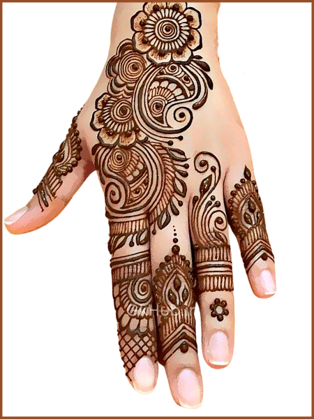 simple Royal back hand mehndi design
