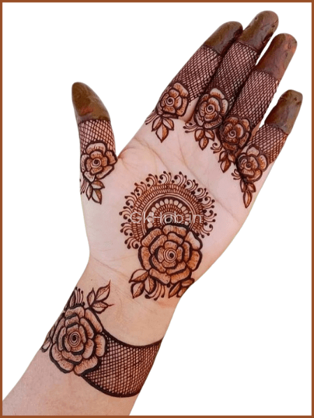 simple Royal half hand mehndi design