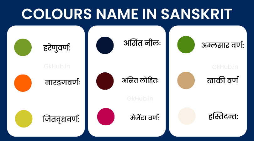 Sanskrit Mein Rango Ke Naam