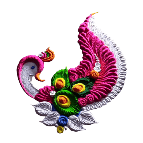 easy peacock rangoli designs