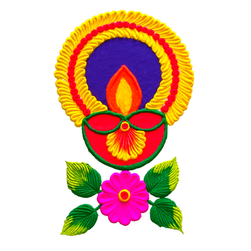 flower rangoli design for diwali