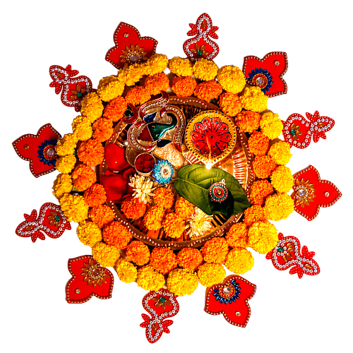 flower rangoli design simple and easy