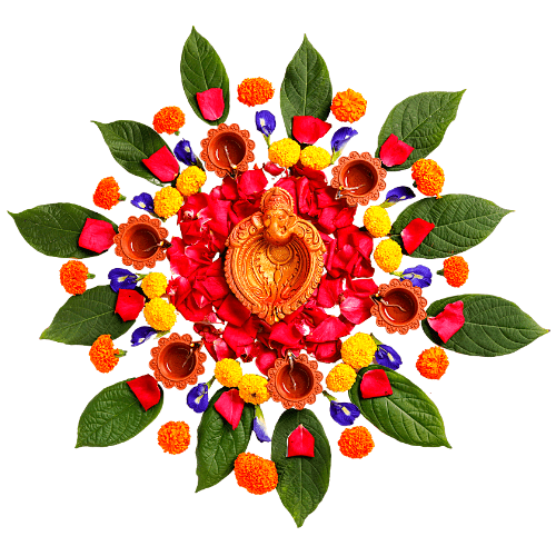 peacock flower rangoli design