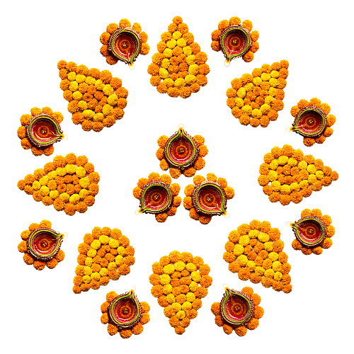 simple rangoli designs with flowers