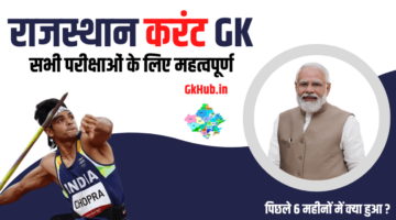 Rajathan Current GK – राजस्थान करंट जीके || समसामयिक घटनाचक्र – Current Affairs 2022