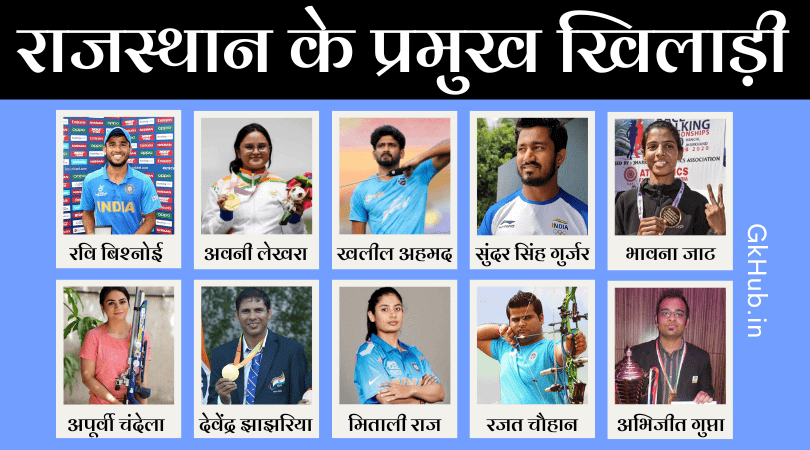 राजस्थान के प्रमुख खिलाड़ी