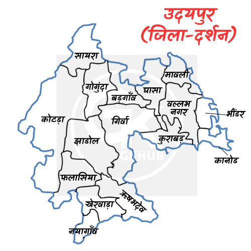 उदयपुर जिले का नक्शा उदयपुर जिले का नक्शा