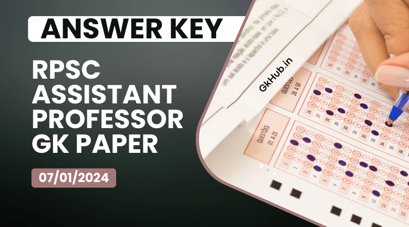 Rpsc Assistant Professor GK Paper